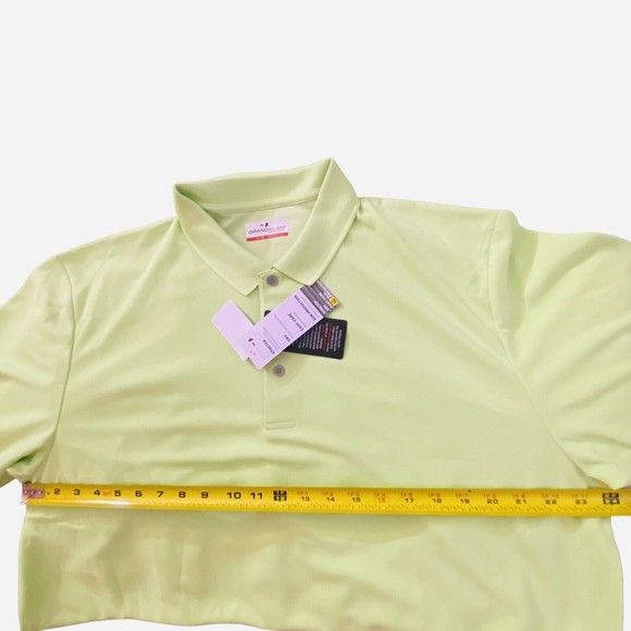 NWT Men’s Grand Slam Performance Off Course Golf Polo UPF 50 Neon Green Sz XL - Picture 16 of 16